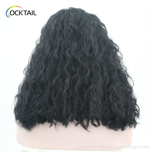dropshopping cosplay wig black, long wavy synthetic wig with bangs